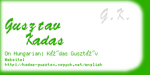 gusztav kadas business card